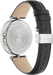  Shop Authentic Versace Palazzo Empire Black Dial Black Leather Strap Watch for Women - VCO060017 - Luxxuri