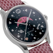  Shop Authentic Gucci G-Timeless Moonphase Black Dial Pink Leather Strap Watch For Women - YA1264046 - Luxxuri