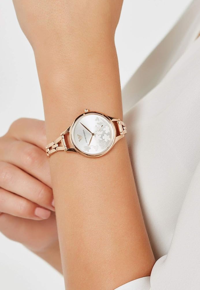  Shop Authentic Emporio Armani Aurora Quartz Silver Dial Gold Steel Strap Watch For Women - AR11108 - Luxxuri