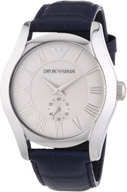 Shop Authentic Emporio Armani Valente Quartz Silver Dial Grey Leather Strap Watch For Men - AR1666 - Luxxuri