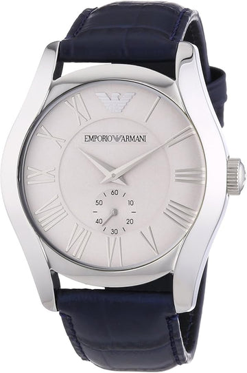  Shop Authentic Emporio Armani Valente Quartz Silver Dial Grey Leather Strap Watch For Men - AR1666 - Luxxuri
