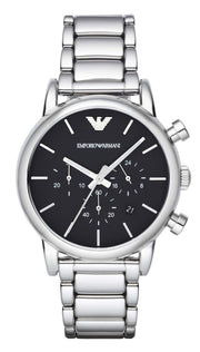  Shop Authentic Emporio Armani Chronograph Black Dial Silver Steel Strap Watch For Men - AR1853 - Luxxuri