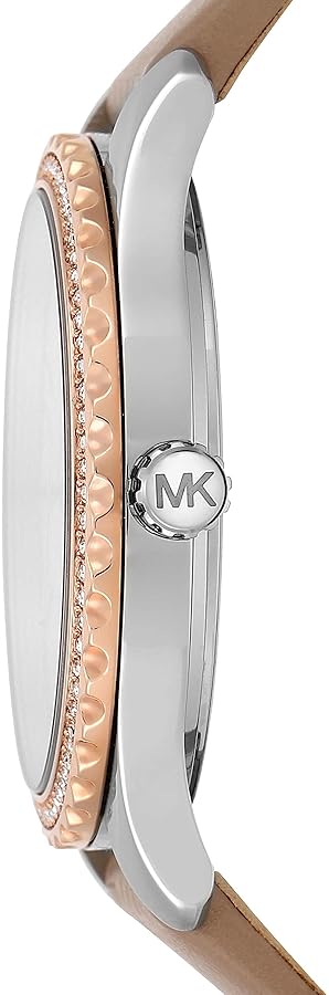  Shop Authentic Michael Kors Layton Mother of Pearl White Dial Brown Leather Strap Watch For Women - MK2910 - Luxxuri