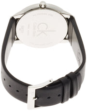  Shop Authentic Calvin Klein Minimalist White Dial Black Leather Strap Watch for Men - K3M211C6 - Luxxuri