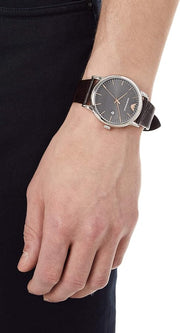  Shop Authentic Emporio Armani Luigi Quartz Gray Dial Brown Leather Strap Watch For Men - AR1996 - Luxxuri