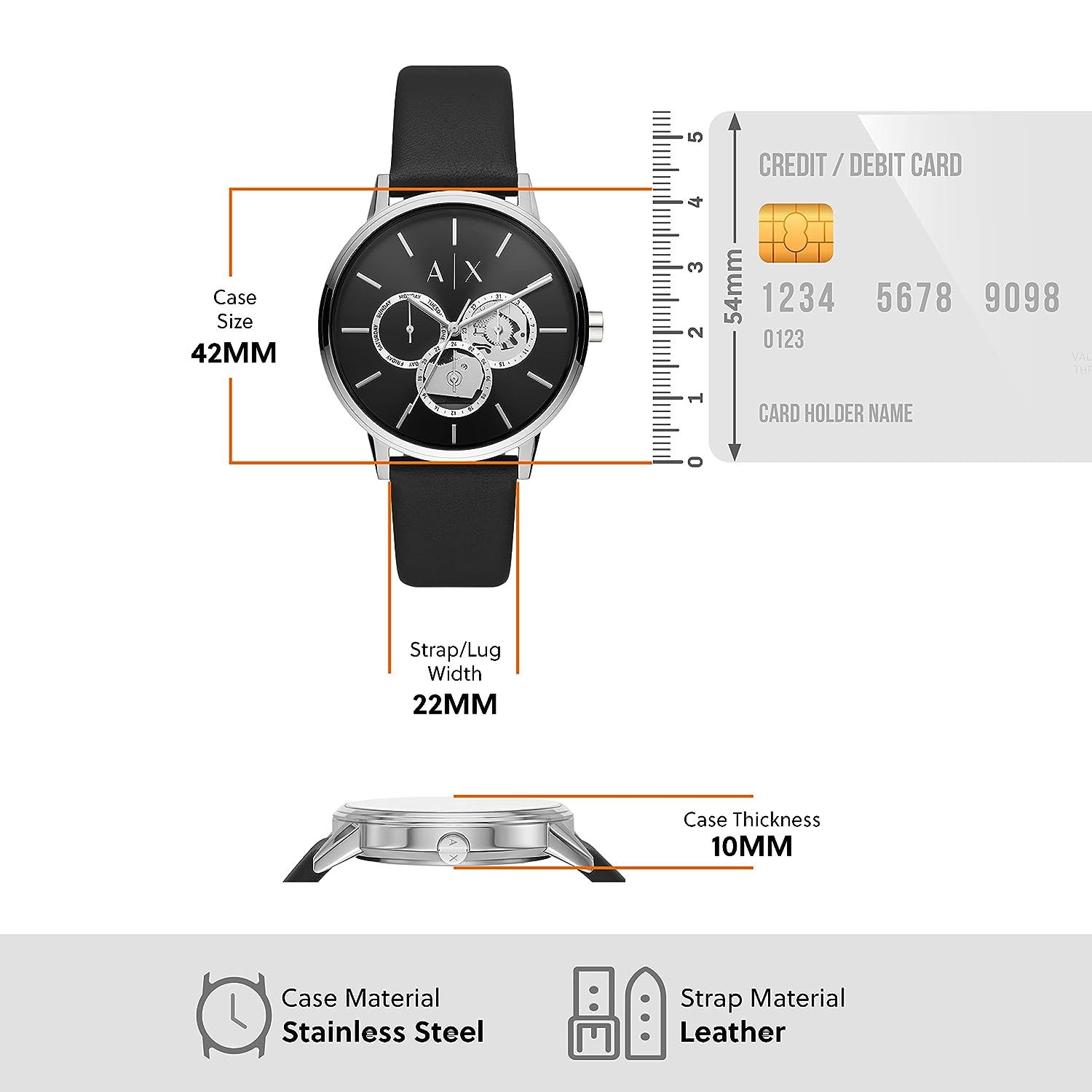  Shop Authentic Armani Exchange Cayde Chronograph Black Dial Black Leather Strap Watch for Men - AX2745 - Luxxuri