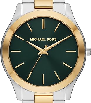  Shop Authentic Michael Kors Slim Runway Quartz Green Dial Two Tone Steel Strap Watch for Women - MK9149 - Luxxuri