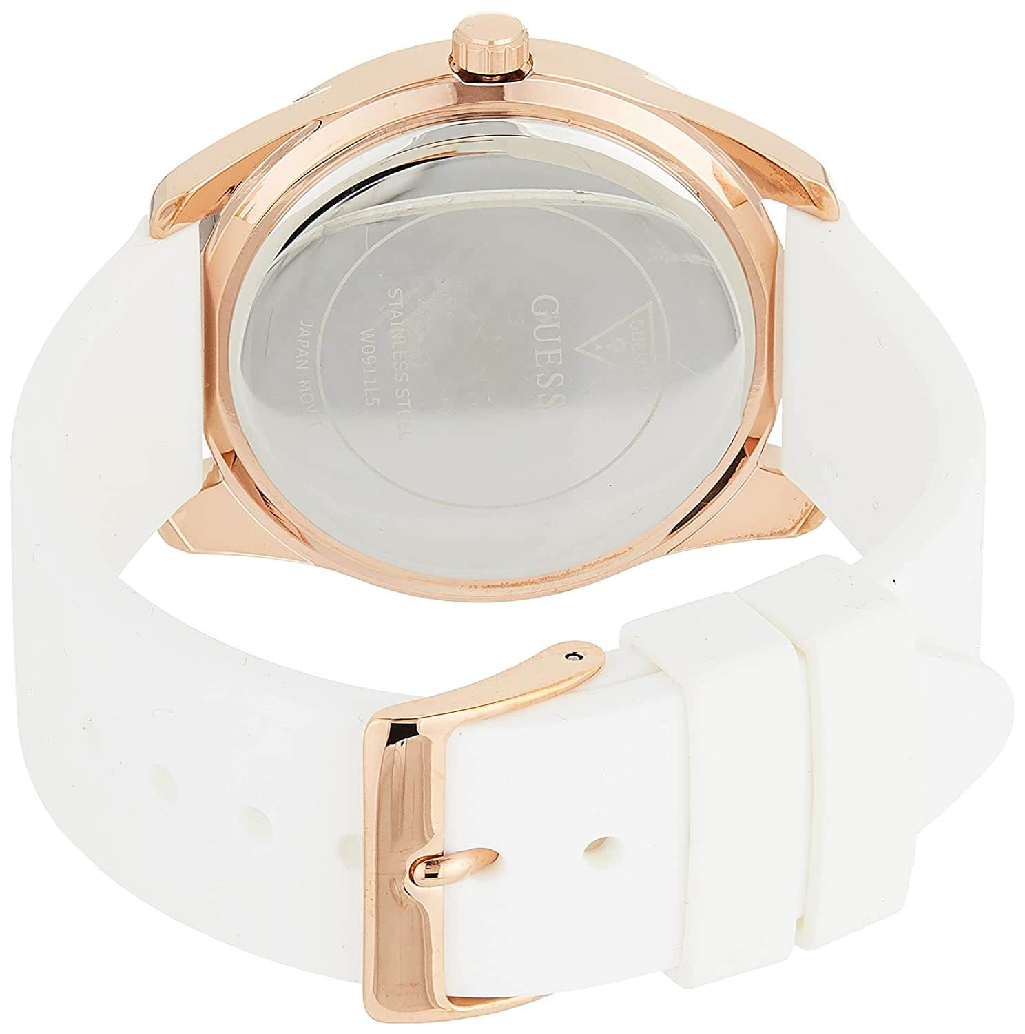  Shop Authentic Guess G Twist White & Gold Dial White Silicone Strap Watch For Women - W0911L5 - Luxxuri