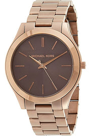  Shop Authentic Michael Kors Slim Runway Brown Dial Rose Gold Stainless Steel Strap Watch for Women - MK3181 - Luxxuri