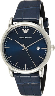  Shop Authentic Emporio Armani Dress Quartz Blue Dial Blue Leather Strap Watch For Men - AR2501 - Luxxuri