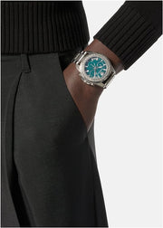  Shop Authentic Versace Greca Action Chronograph Quartz Green Dial Silver Steel Strap Watch for Men - VE3J00422 - Luxxuri