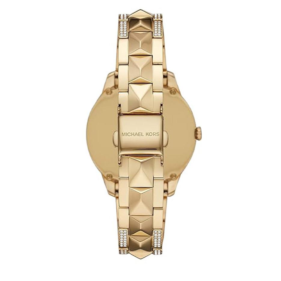  Shop Authentic Michael Kors Runway Mercer Crystals Silver Dial Gold Steel Strap Watch For Women - MK6715 - Luxxuri
