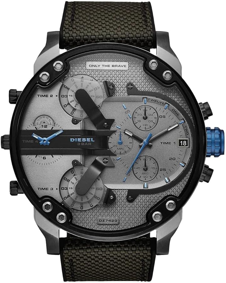  Shop Authentic Diesel Mr Daddy 2.0 Chronograph Grey Dial Black Nylon Strap Watch For Men - DZ7420 - Luxxuri