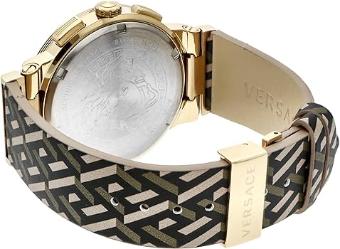  Shop Authentic Versace Greca Chronograph Black Dial Brown Leather Strap Watch For Men - VEZ900621 - Luxxuri