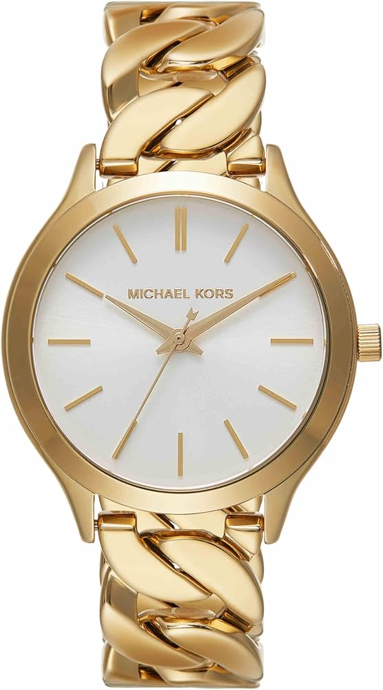  Shop Authentic Michael Kors Runway Three-Hand White Dial Gold Steel Strap Watch for Women - MK7472 - Luxxuri