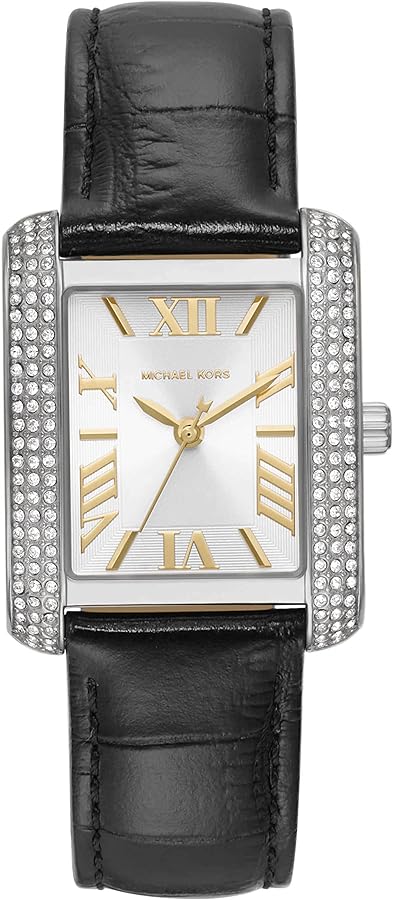  Shop Authentic Michael Kors Emery Three Hand Silver Dial Black Leather Strap Watch For Women - MK4696 - Luxxuri