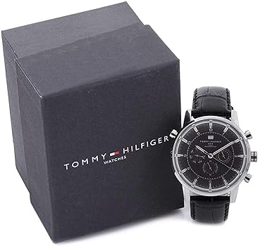  Shop Authentic Tommy Hilfiger Harrison Chronograph Black Dial Black Leather Strap Watch for Men - 1790875 - Luxxuri