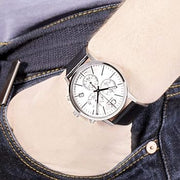  Shop Authentic Calvin Klein Post Minimal White Dial Black Leather Strap Watch for Men - K7627120 - Luxxuri