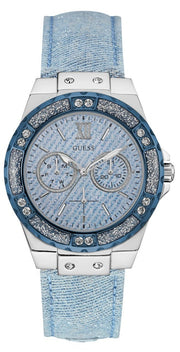  Shop Authentic Guess Limelight Quartz Blue Dial Blue Leather Strap Watch For Men - W0775l1 - Luxxuri