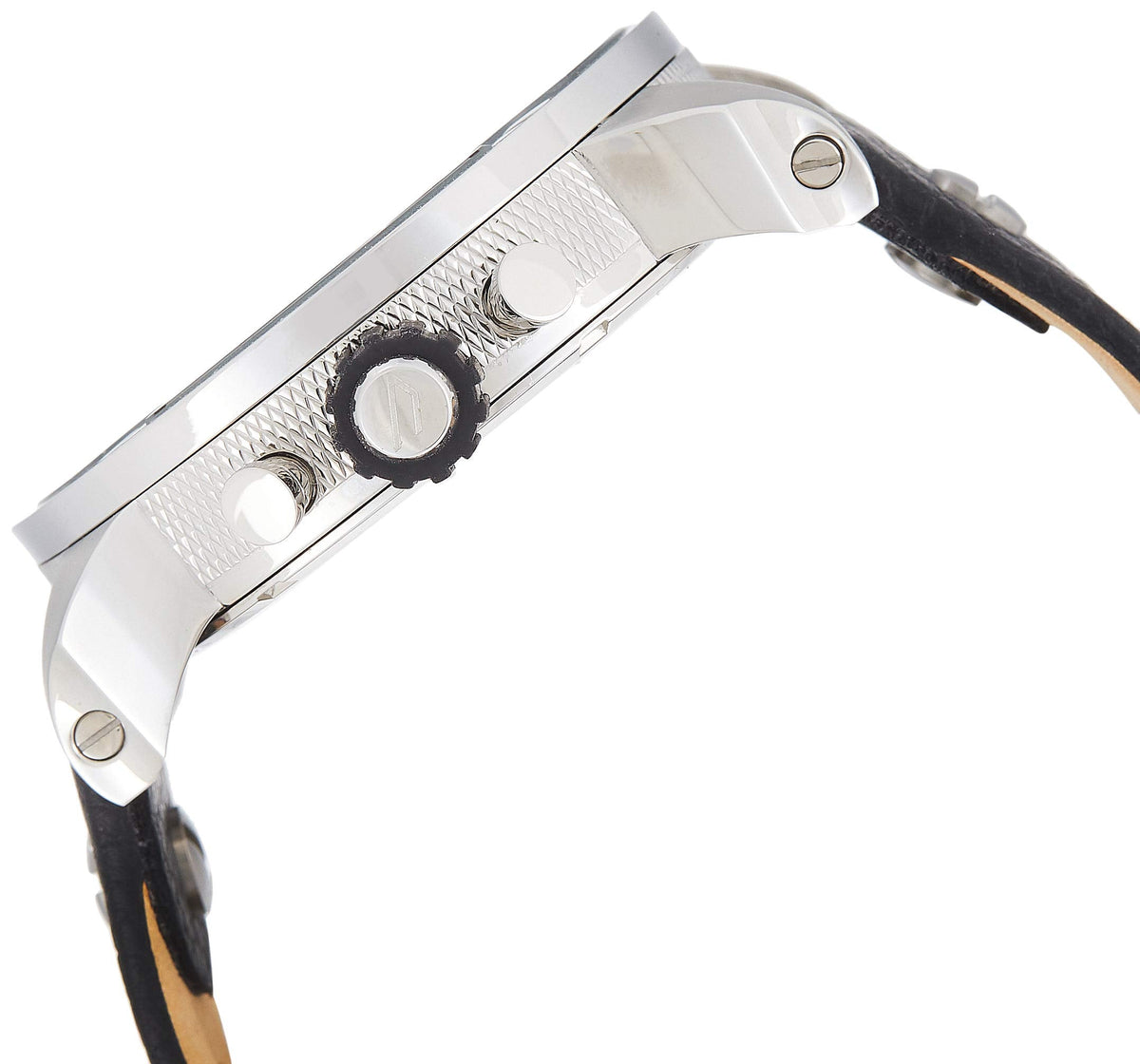  Shop Authentic Diesel Little Daddy Black Dial Black Leather Strap Watch For Men - DZ7256 - Luxxuri