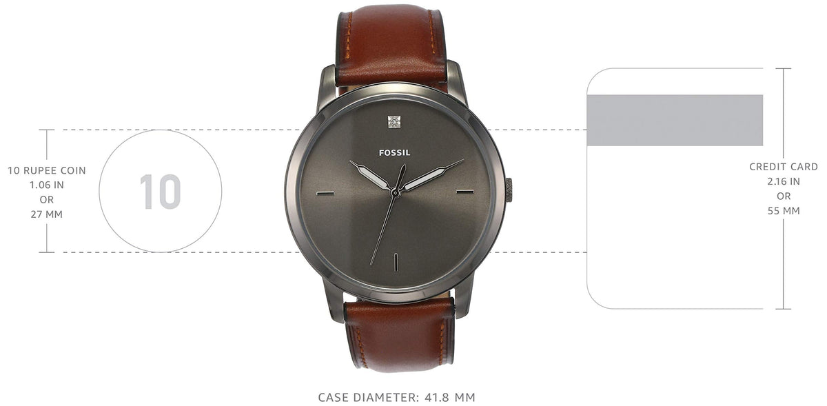  Shop Authentic Fossil The Minimalist 3H Grey Dial Brown Leather Strap Watch for Men - FS5479 - Luxxuri