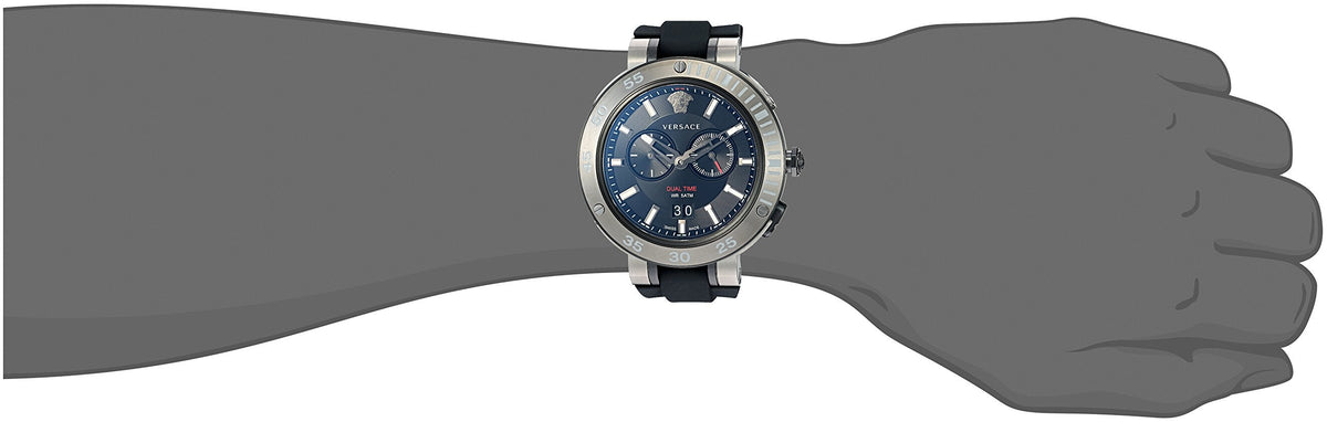 Shop Authentic Versace V Extreme Chronograph Black Tone Dial Black Rubber Strap Watch for Men - VCN020017 - Luxxuri