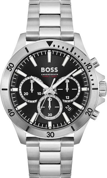  Shop Authentic Hugo Boss Troper Chronograph Blue Dial Silver Steel Strap Watch For Men - 1514057 - Luxxuri