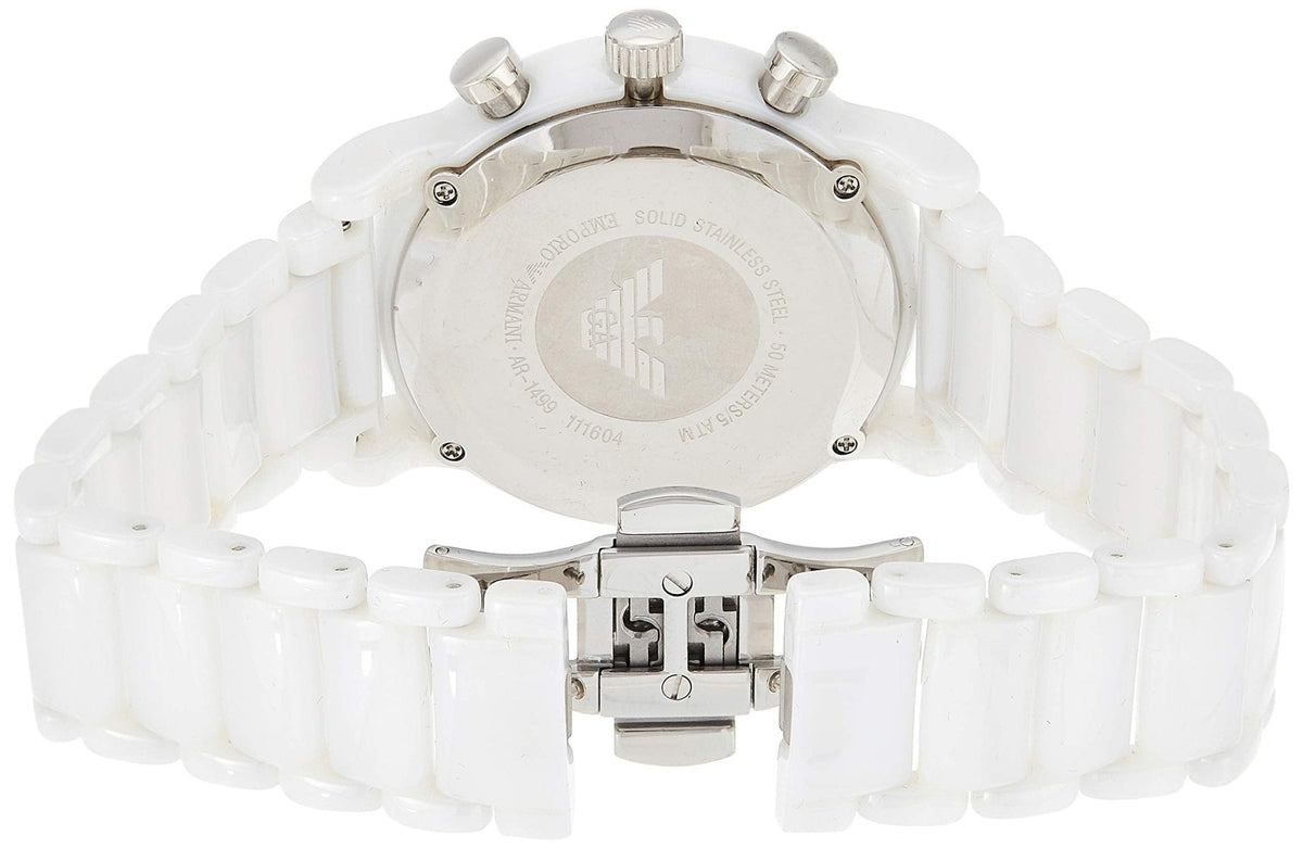  Shop Authentic Emporio Armani Luigi Chronograph Ceramic White Dial White Ceramic Strap Watch For Men - AR1499 - Luxxuri