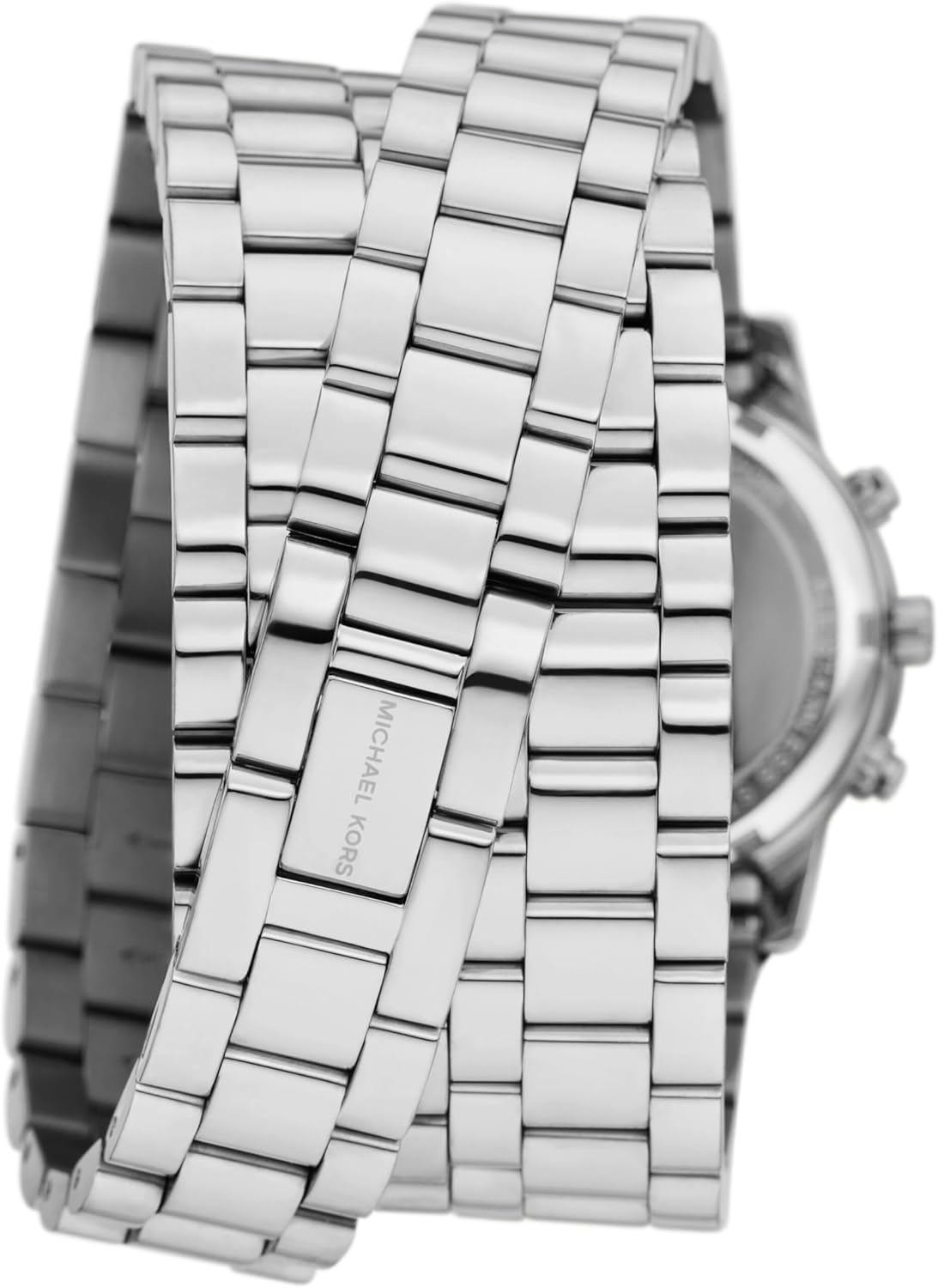 Shop Authentic Michael Kors Runway 18K Rhodium Plated Triple Wrap Silver Dial Silver Steel Strap Watch for Women - MK7451 - Luxxuri