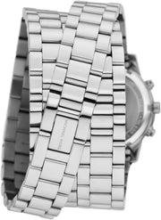  Shop Authentic Michael Kors Runway 18K Rhodium Plated Triple Wrap Silver Dial Silver Steel Strap Watch for Women - MK7451 - Luxxuri