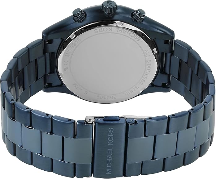  Shop Authentic Michael Kors Slim Runway Chronograph Black Dial Blue Steel Strap Watch for Men - MK8918 - Luxxuri