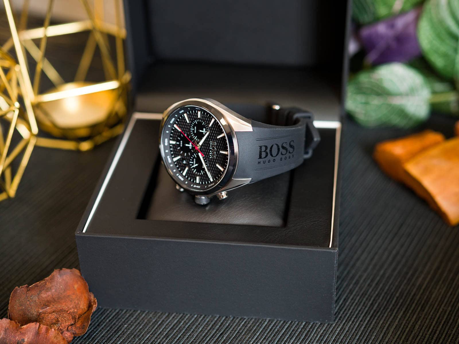  Shop Authentic Hugo Boss Distinct Black Dial Black Rubber Strap Watch for Men - 1513855 - Luxxuri