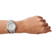  Shop Authentic Fossil Riley Multifunction Silver Dial Silver Steel Strap Watch for Women - ES3202 - Luxxuri