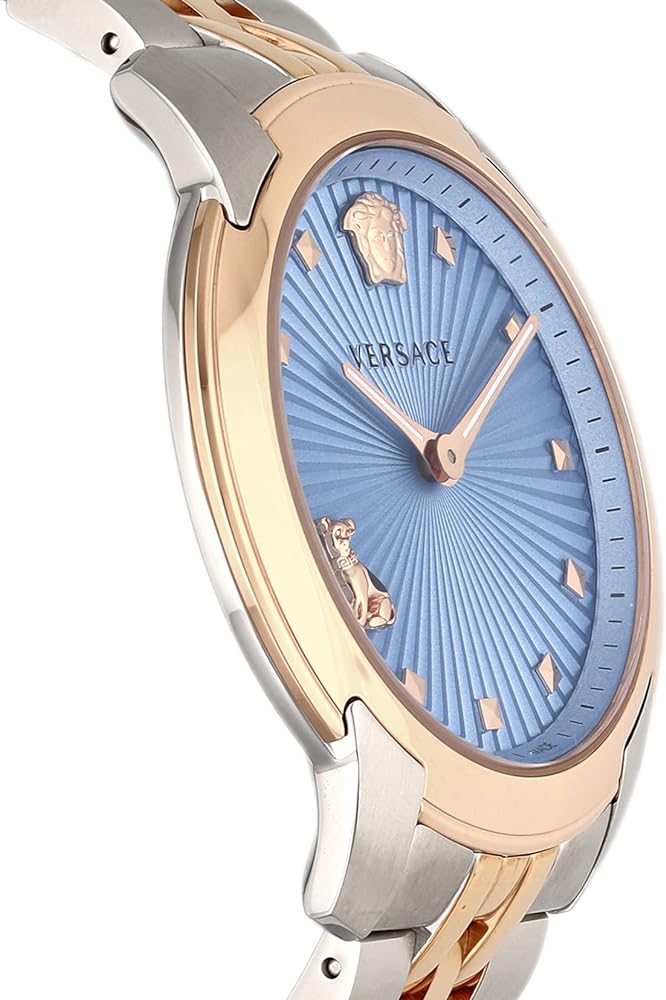  Shop Authentic Versace Audrey Quartz Blue Dial Two Tone Steel Strap Watch for Women - VELR00619 - Luxxuri