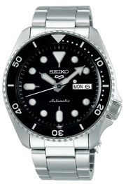  Shop Authentic Seiko 5 Sports Automatic Day Date Black Dial Silver Steel Strap Watch for Men - SRPD55K1 - Luxxuri
