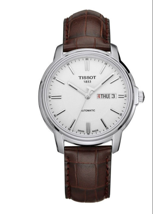  Shop Authentic Tissot Automatics III Steel White Dial Brown Leather Strap Watch For Men - T065.430.16.031.00 - Luxxuri