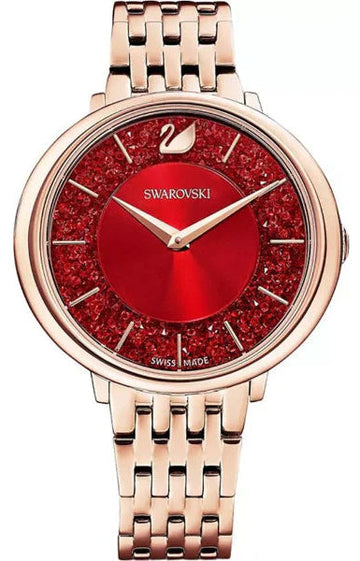  Shop Authentic Swarovski Crystalline Chic Red Dial Rose Gold Steel Strap Watch for Women - 5547608 - Luxxuri