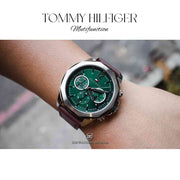  Shop Authentic Tommy Hilfiger Lars Chronograph Green Dial Brown Leather Strap Watch For Men - 1792064 - Luxxuri
