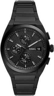  Shop Authentic Fossil Everett Chronograph Black Dial Black Steel Strap Watch for Men - FS5797 - Luxxuri
