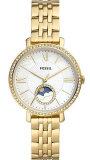  Shop Authentic Fossil Jacqueline Moonphase Mother of Pearl Dial Gold Steel Strap Watch for Women - ES5167 - Luxxuri