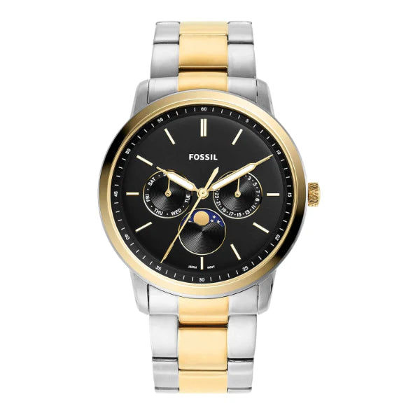  Shop Authentic Fossil Neutra Moonphase Multifunction Black Dial Two Tone Steel Strap Watch for Men - FS5906 - Luxxuri