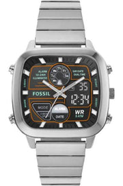  Shop Authentic Fossil Retro Analog-Digital Black Dial Silver Steel Strap Watch for Men - FS5890 - Luxxuri