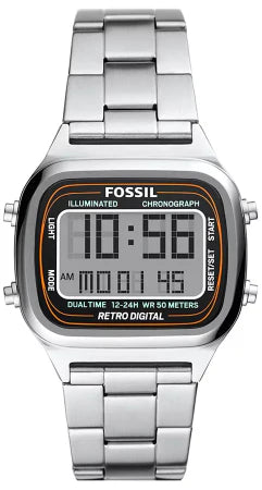  Shop Authentic Fossil Retro Digital Silver Dial Silver Steel Strap Watch for Men - FS5844 - Luxxuri