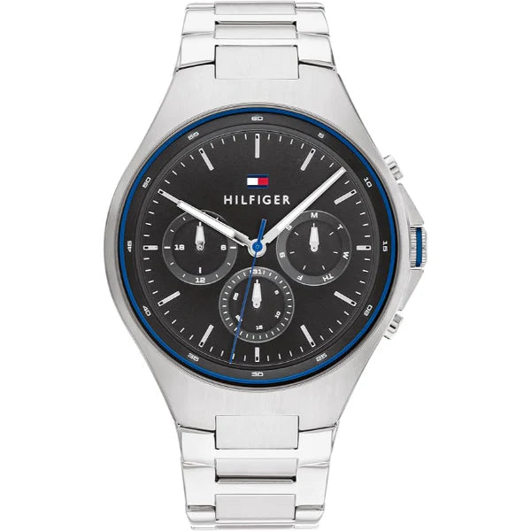  Shop Authentic Tommy Hilfiger Justin Chronograph Gray Dial Silver Steel Strap Watch For Men - 1792054 - Luxxuri