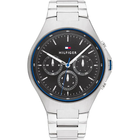  Shop Authentic Tommy Hilfiger Justin Chronograph Gray Dial Silver Steel Strap Watch For Men - 1792054 - Luxxuri
