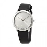 Shop Authentic Calvin Klein Minimal Silver Dial Black Leather Strap Watch for Men - K3M221CY - Luxxuri