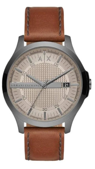  Shop Authentic Armani Exchange Hampton Chronograph Grey Dial Brown Leather Strap Watch For Men - AX2414 - Luxxuri