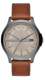  Shop Authentic Armani Exchange Hampton Chronograph Grey Dial Brown Leather Strap Watch For Men - AX2414 - Luxxuri