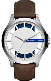  Shop Authentic Armani Exchange Hampton Chronograph White Dial Brown Leather Strap Watch For Men - AX2187 - Luxxuri
