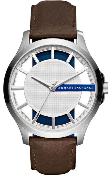  Shop Authentic Armani Exchange Hampton Chronograph White Dial Brown Leather Strap Watch For Men - AX2187 - Luxxuri